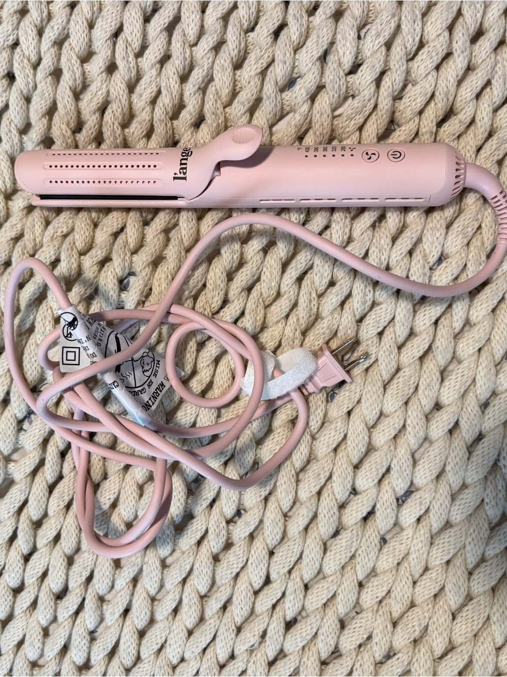ANGL Pink Hair Straightener with Matching Cord